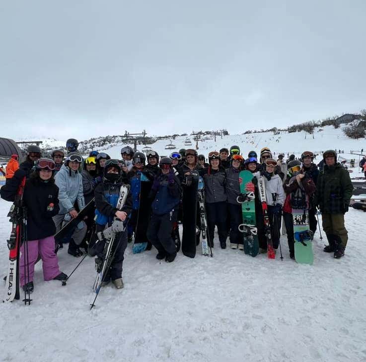 Students on Ski trip